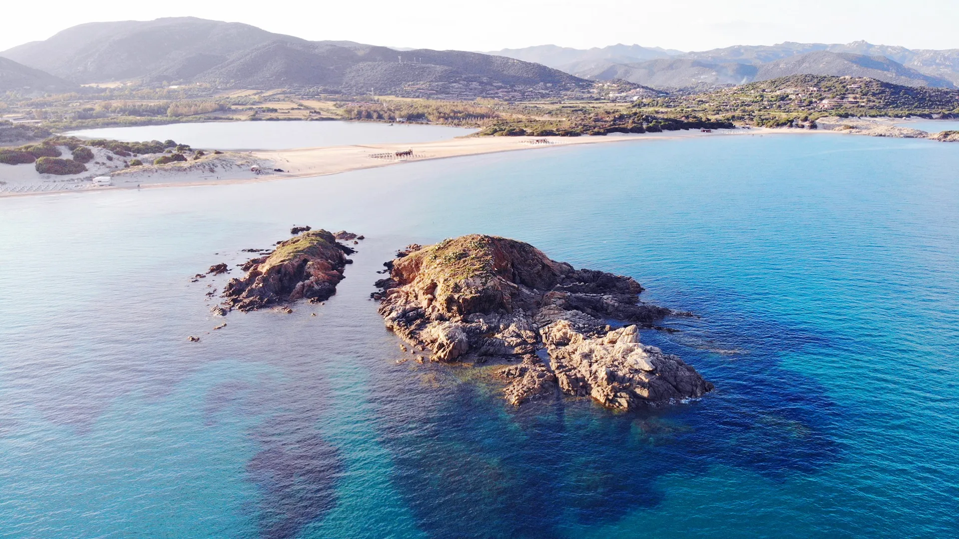 Chia sea and rocky island