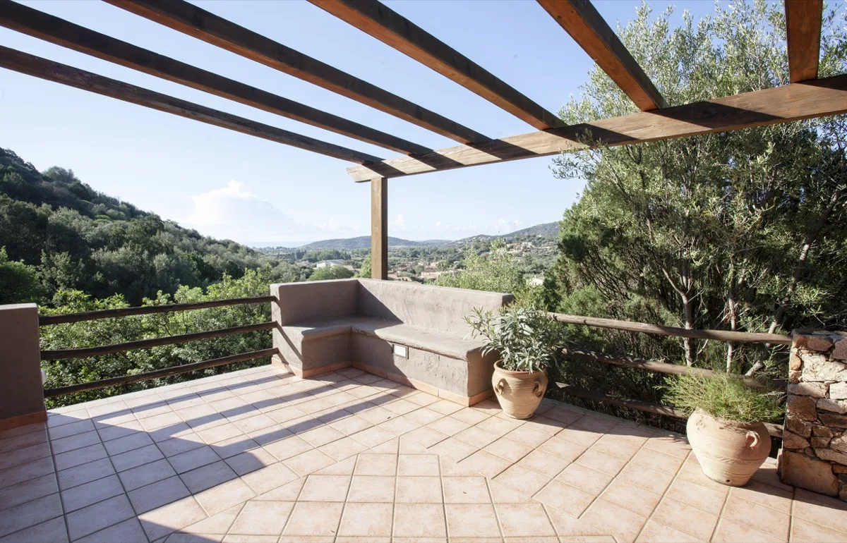Open terrace with garden and valley view